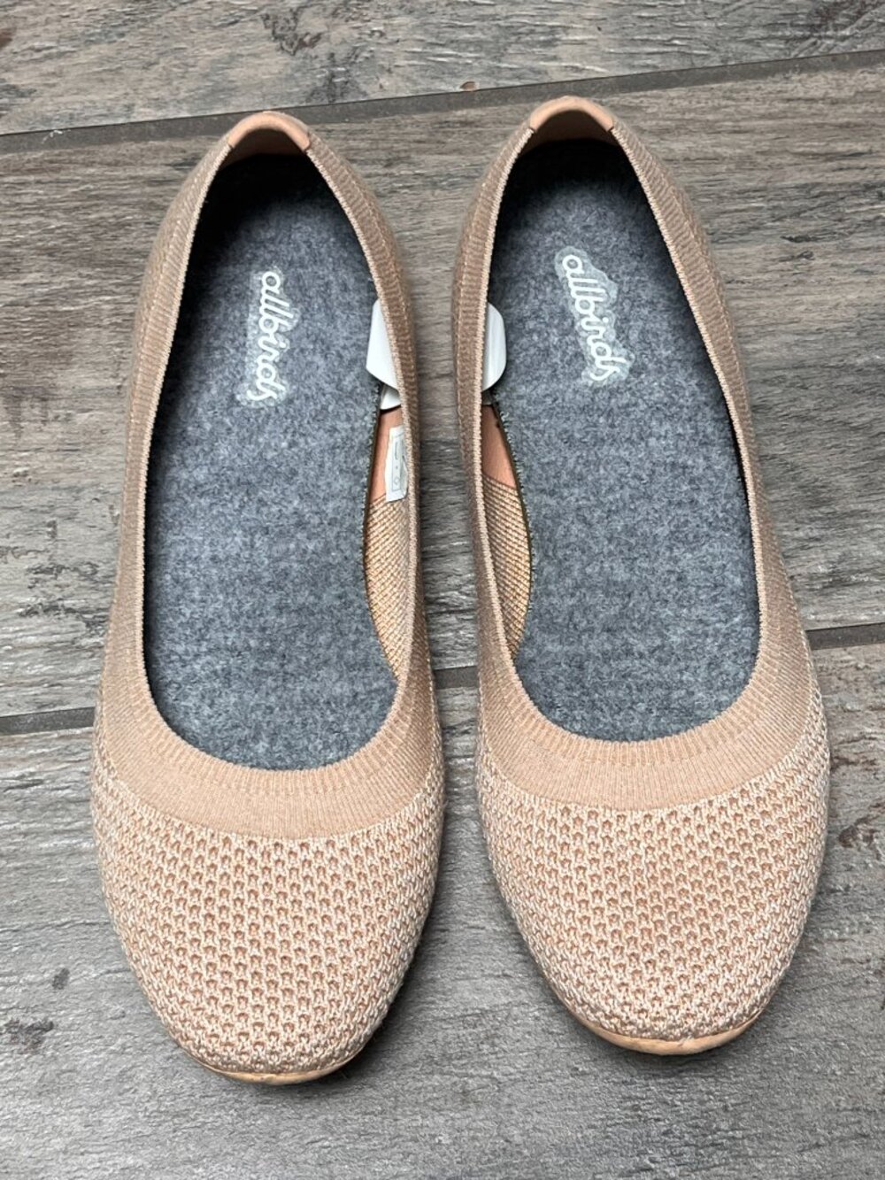 EUC Allbirds Ballet Flats Tree Breezer Style in Tan/beige Womens Sz 7